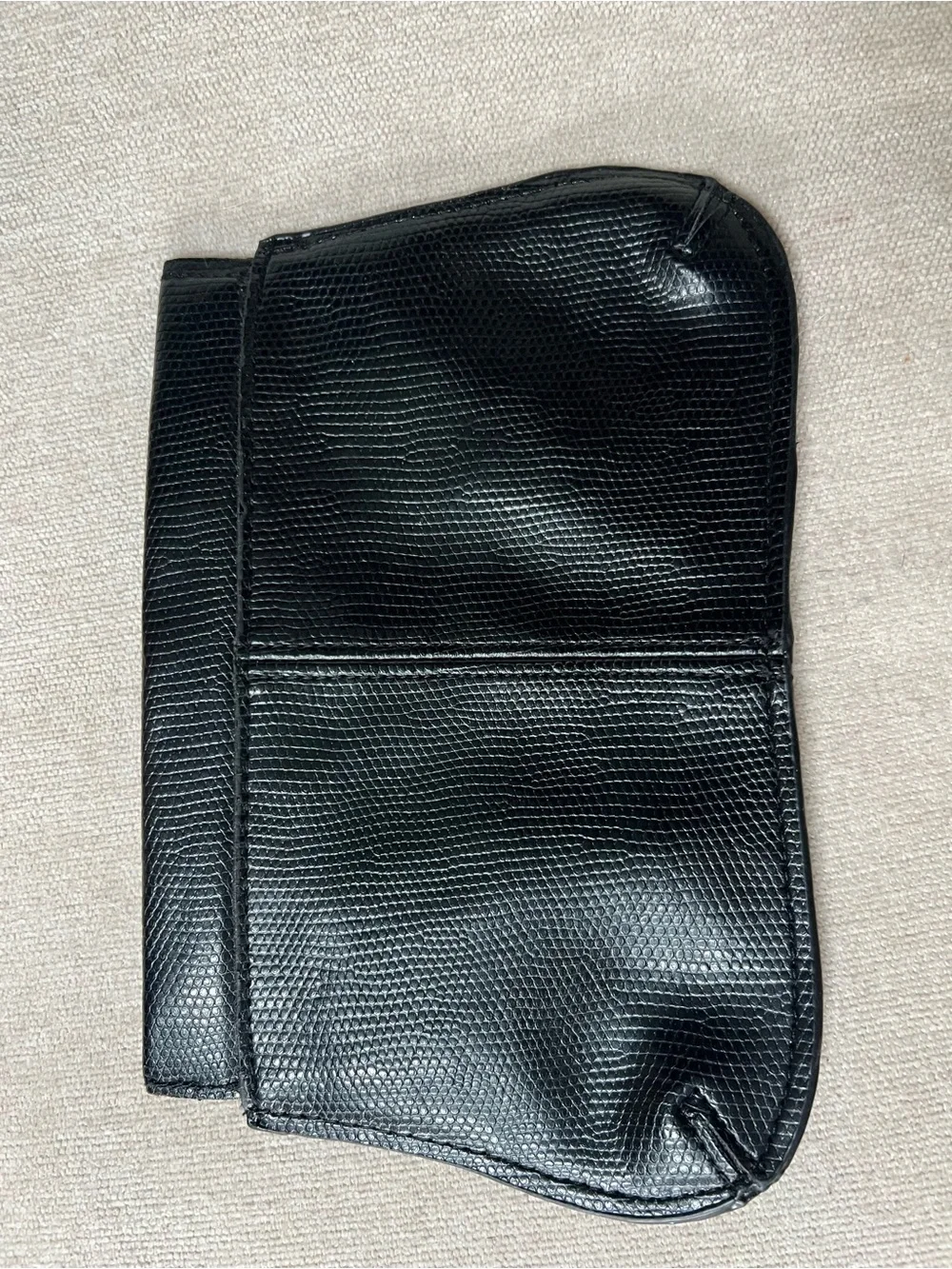 Chloe Black Flat Leather Flap Clutch Pouch